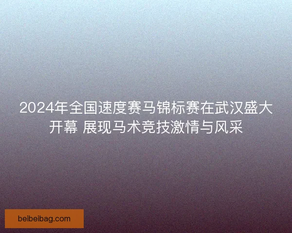 2024年全国速度赛马锦标赛在武汉盛大开幕 展现马术竞技激情与风采