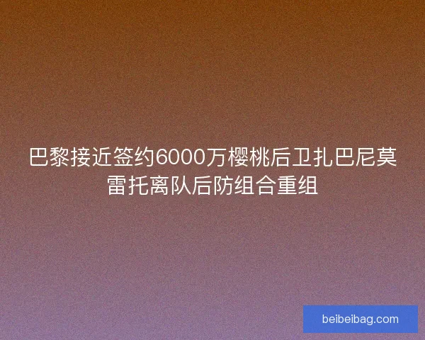 巴黎接近签约6000万樱桃后卫扎巴尼莫雷托离队后防组合重组