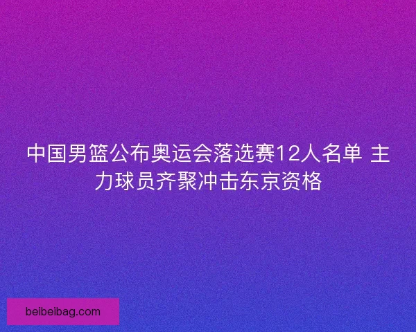 中国男篮公布奥运会落选赛12人名单 主力球员齐聚冲击东京资格