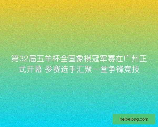 第32届五羊杯全国象棋冠军赛在广州正式开幕 参赛选手汇聚一堂争锋竞技