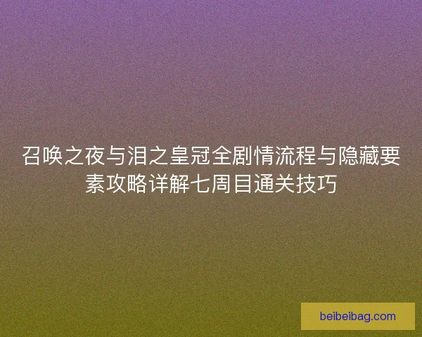 召唤之夜与泪之皇冠全剧情流程与隐藏要素攻略详解七周目通关技巧